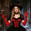 Elastic Polyester Costume Gloves 1 Pair Halloween Ghost Claw Gloves Long Fingernail Witch Durable Party Handwear Accessory Dark Performance Prop for