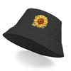 Sunflower Print Bucket Hat , Flower Fisherman Hat Trendy Simple Sun Protection Fishing Cap