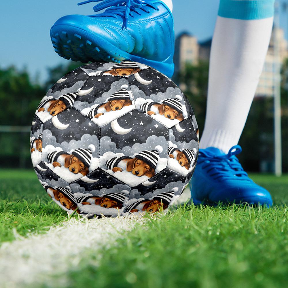 Good Night Dogs Indoor Soccer Ball Size 5 Colorful All Ages Machine Stitched PVC Competition Ready Durable High-Bounce