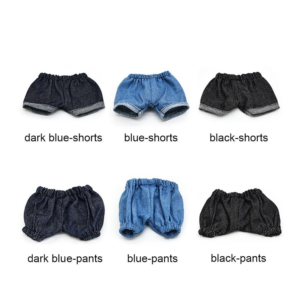 Blue Black Doll Clothes 20cm Miniature Trousers Creative Mini Shorts  Cotton Stuffed Doll