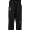 Pantaloni Ducks a Ginocchio Singolo Gamba Dritta Larga Chiusura a Zip Ricamo Grafico Anatra Etichetta Quadrata Pantaloni Casual Pantaloni Unisex Nero I033700-89-XX