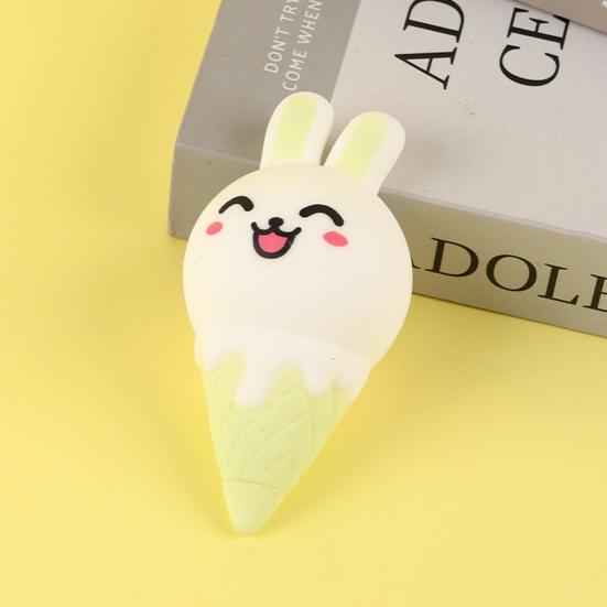 Bunny Ice Cream Squeeze Toy Stress Relief Ice Cream Cone Sensory Toy Home Office Worker Soft Stretchy Food Fidget Toy