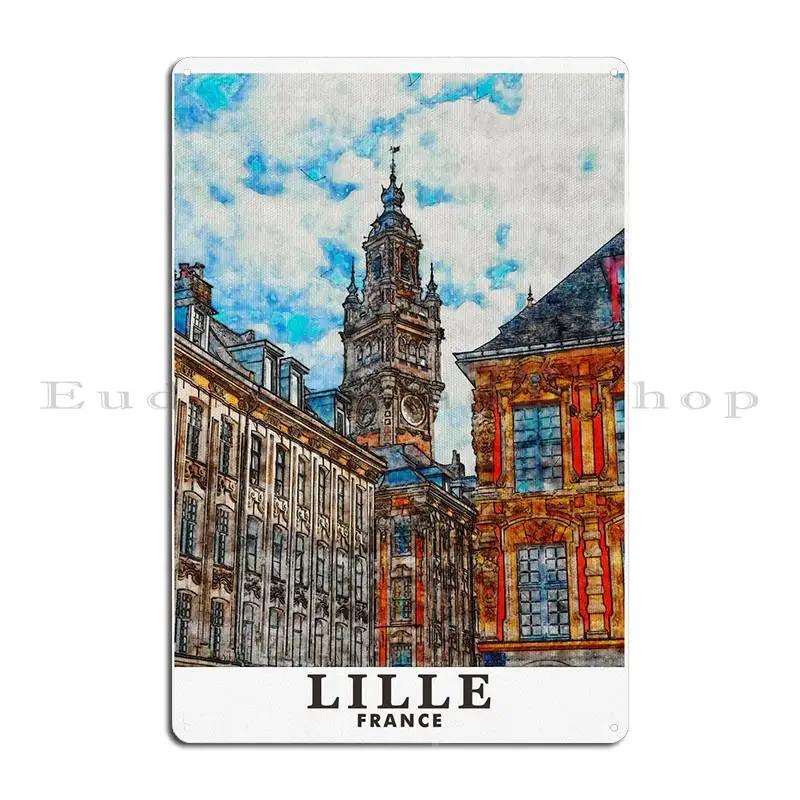 

DORA Tin Sign Lille France Metal Plaque Wall Cave Wall Pub Designing Design Painting Tin Sign Poster 20x30cm（7.8x11.8inch）