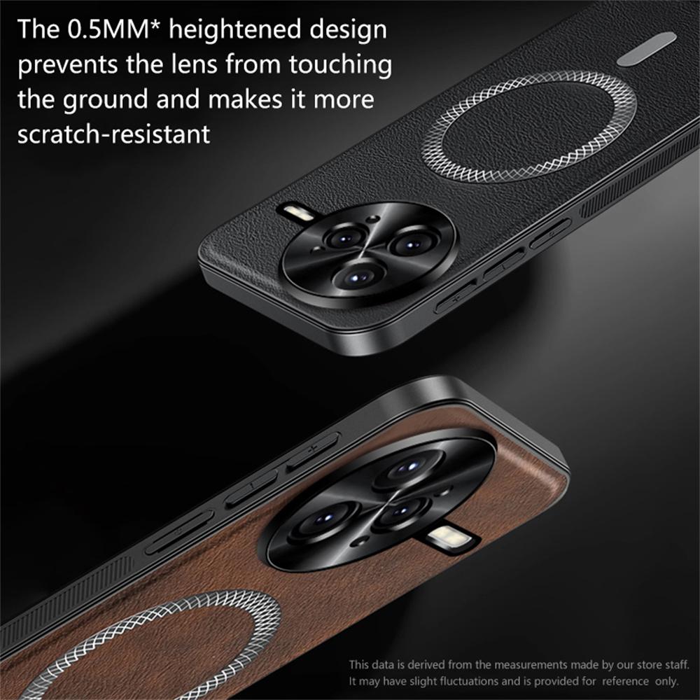 For Xiaomi Redmi K80 5G Case Compatible with MagSafe PU TPU PC Phone Back Cover with Metal Lens Frame