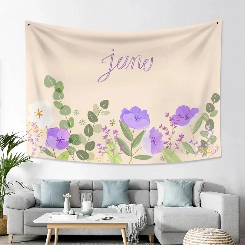 Home Wall Decoration Tapestry Colorful Wildflower Plant Background Hanging Cloth Office Living Room Tapestry