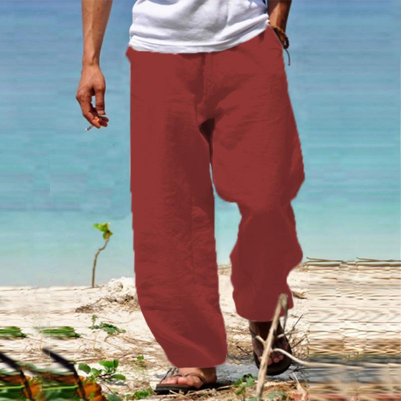 

Весенне-осенние свободные брюки хип-хоп с широкими штанинами и прямыми штанинами на кулиске для мужских повседневных брюк 5XL темно-красного