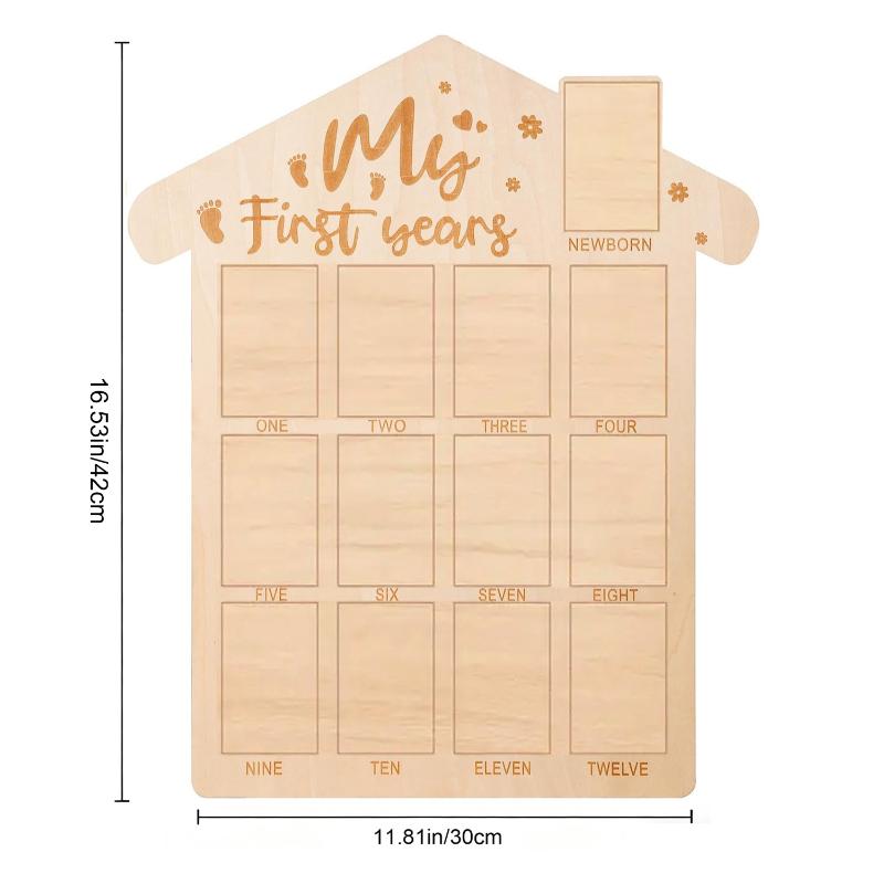 

Baby First Year Wooden Po Board 12 Monthly Milestone Picture Frame For One Year Birthday Pography Decoration Sign