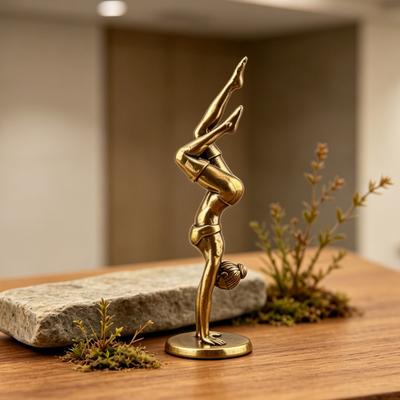 Abstract Art Yoga Headstand Figurine Minimalist Female Silhouette Sculpture for Zen Home Office Desk Shelf Decor Gifts for Yoga Lovers