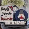 8 Pcs Patriotic Tiered Tray Decor Bundle Wood Signs Independence Day Signs American Star Decor Veterans Day Red White Blue Decorations For Inde