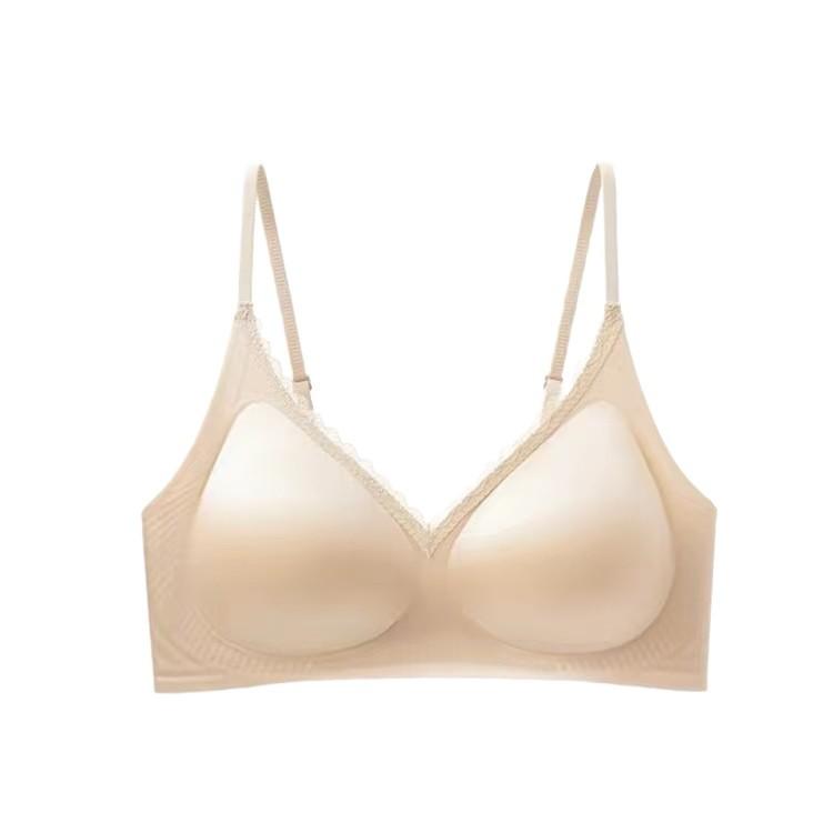 Satin thin shoulder straps, seamless small breasts, gathered and closed, anti-sagging and large breasts, liquid foundation upper support bra cover