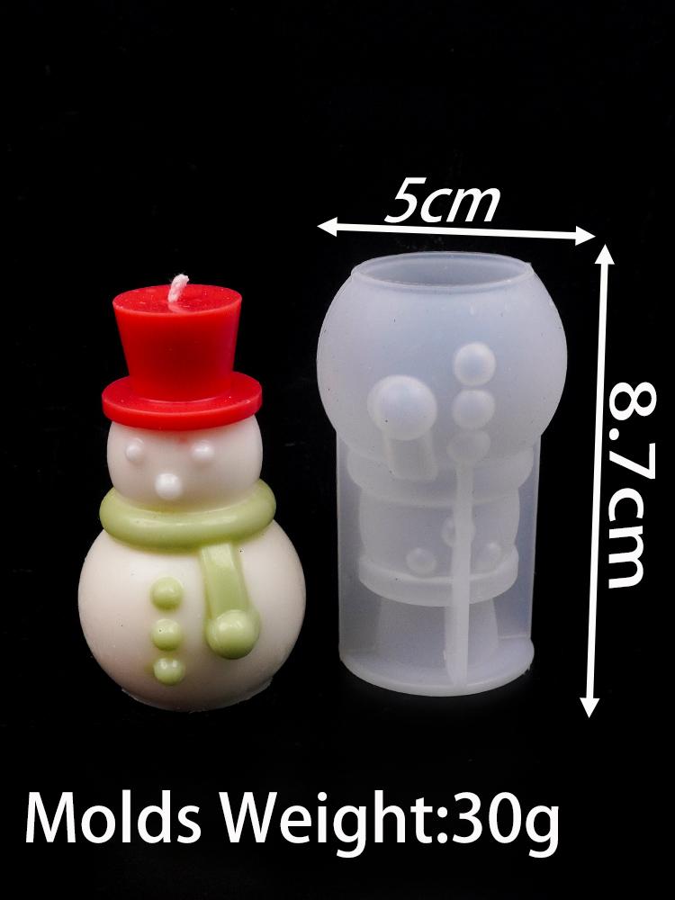 3D Christmas Tree Candle Silicone Mold DIY Snowman Candles Making Kit Handmade Soap Plaster Resin Baking Tools Holiday Gifts