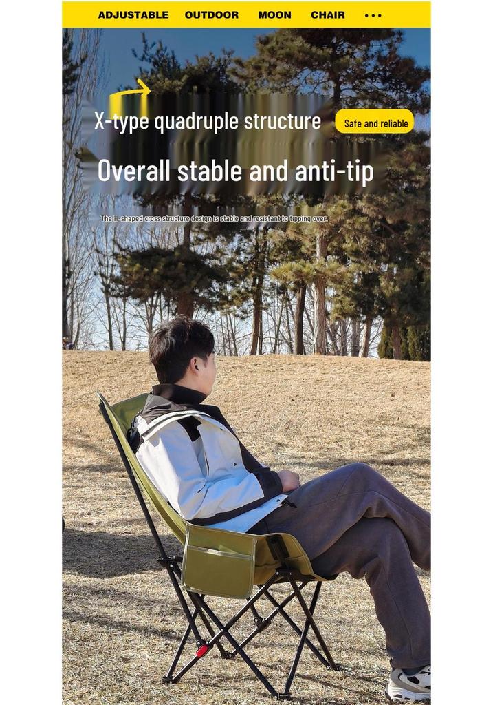 High Back Reclining Moon Chair & Portable Picnic Table Set