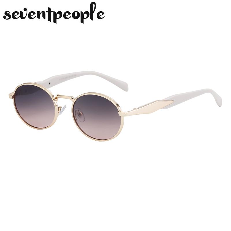Vintage Metal Frame Round Sunglasses Women  Luxruy Brand Designer Fashion Oval Sun Glasses For New In Retro Shades Eyewear