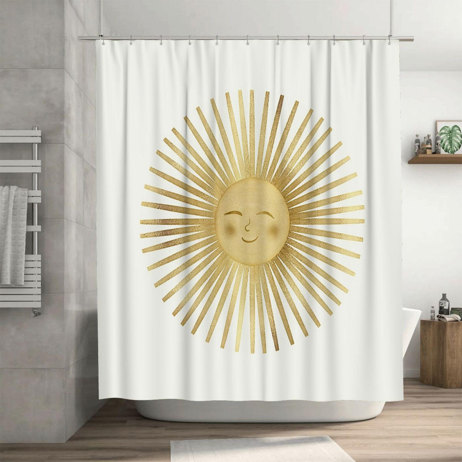 

Golden Sun Design Waterproof Shower Curtain for Bathroom Decor, High-Quality Material and Perfect for Modern Bathrooms 90X180cm(35x70in)