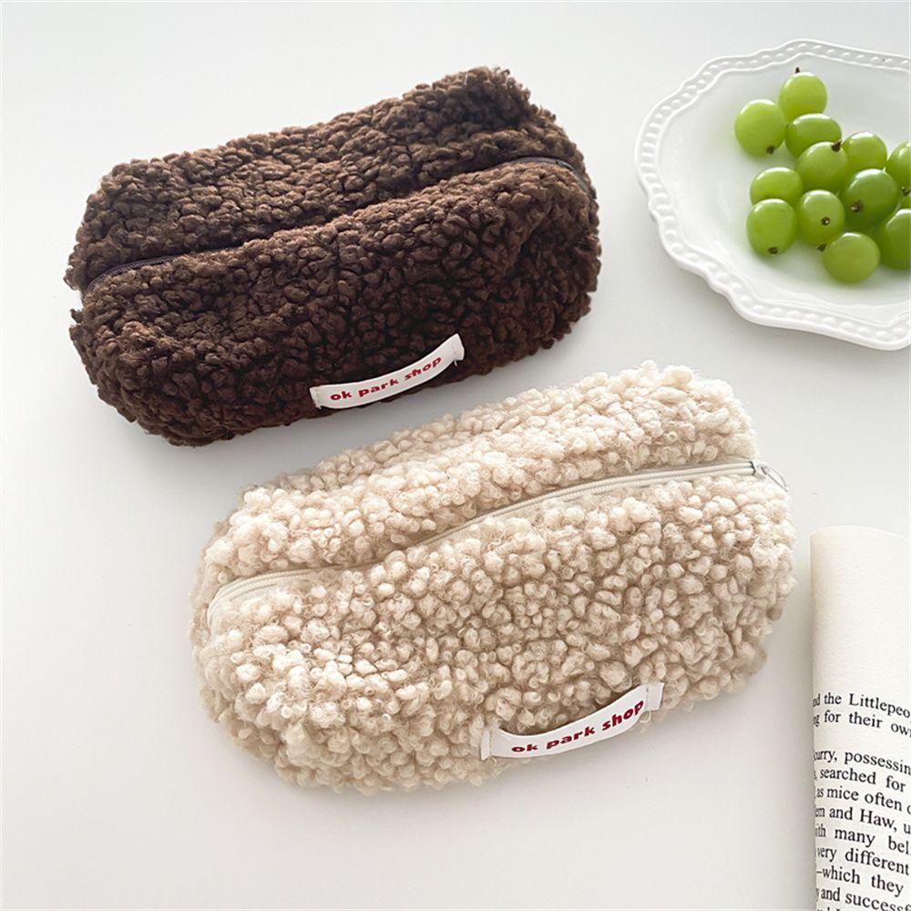 Soft Cosmetic Bag Large Capacity Desktop Storage Bag Make Up Organizer Pencil Bag Pencil Case