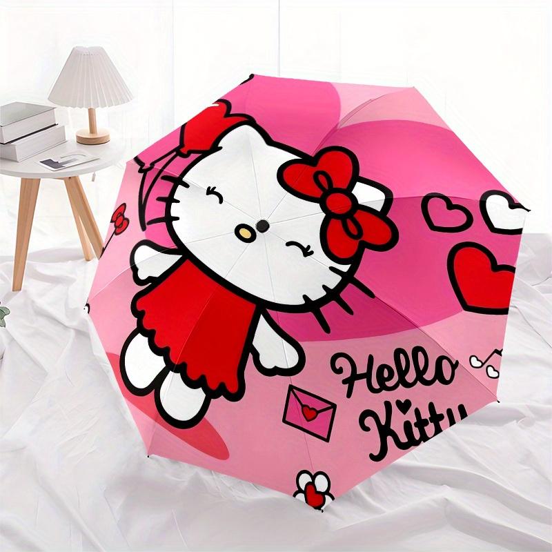 1pc Hello Kitty Pink Heart Umbrella with Plastic Handle,Suitable for All Seasons Home Travel Outdoor UmbrellaSanlio676