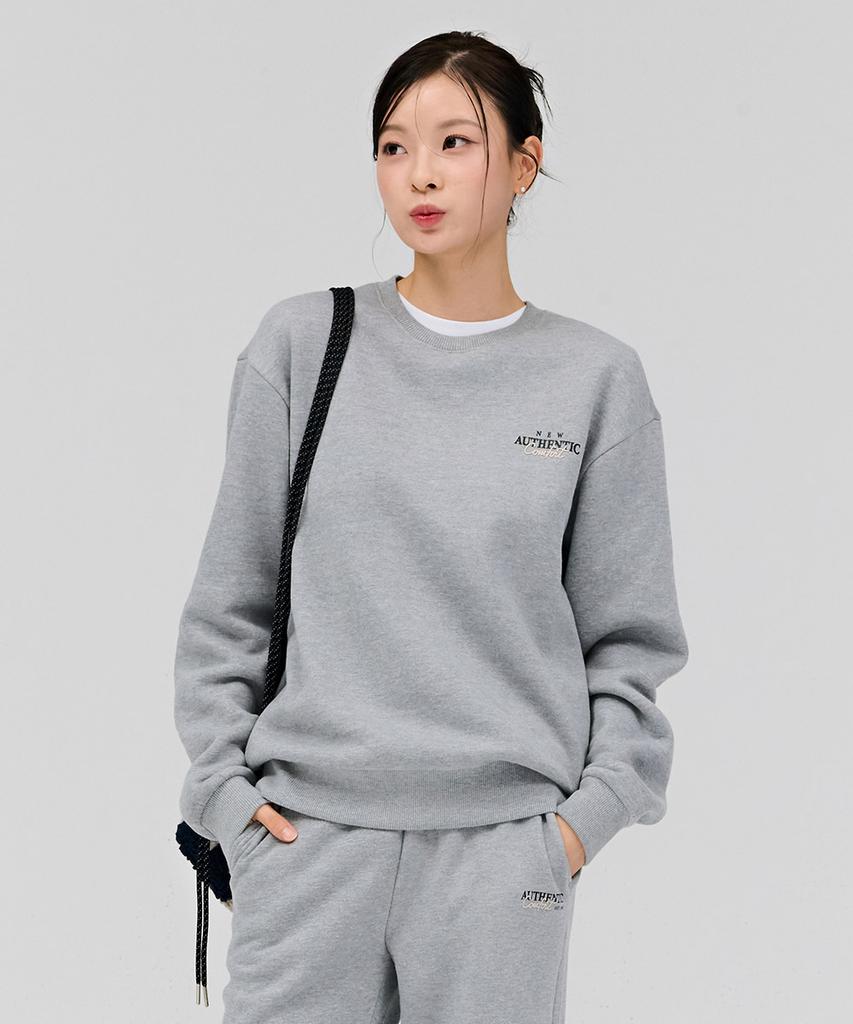CHASECULT Unisex Essential Lettering Fleece Sweatshirt - Grey