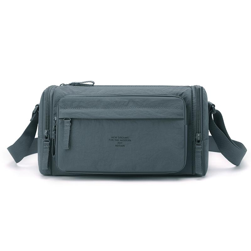 Minimalist Men's Crossbody Bag with Multiple Zipper Compartments for Urban Lifestyle