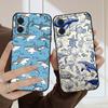 Cartoon Blue Shark For Moto Edge 40 50 Neo 5G E 14 15 G04 G05 4G G24 G34 G35 G54 POWER G55 G75 G84 85 silicone soft phone case