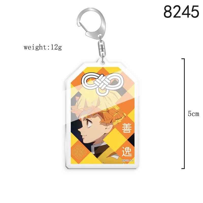 Pingente Chaveiro Anime Demon Slayer Kimetsu No Yaiba Kamado Tanjirou Dupla Face HD Pingente de Bolsa Presente Para Fãs Adereços de Cosplay Presente de Joalheria