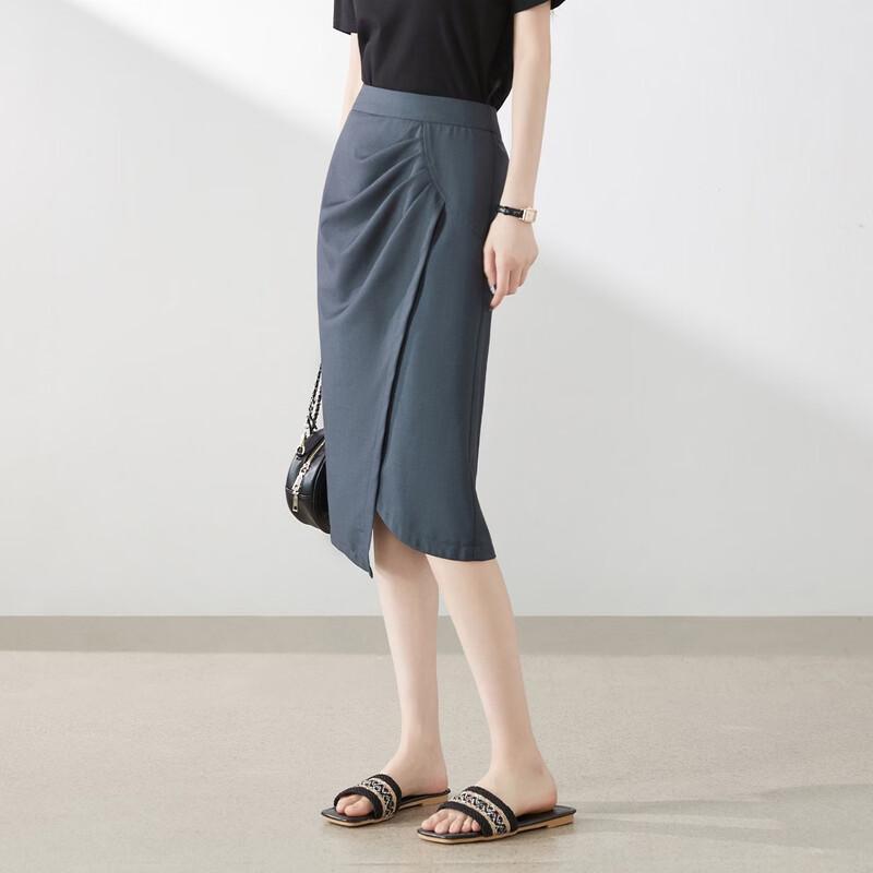 Elegant Asymmetrical Hip-Wrap Midi Skirt