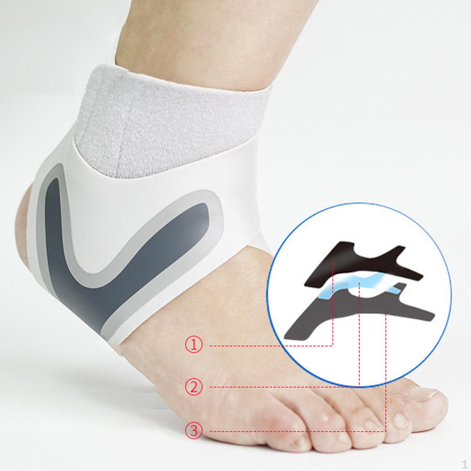 

Adjustable Ankle Compression Sleeve Foot Wrap for Badminton Football Arch Support L Right