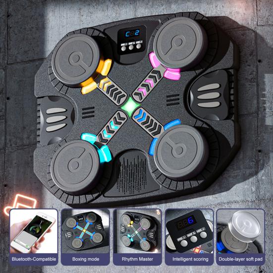 Music Boxing Machine for Kids Bluetooth-compatible Intelligent Scoring Target with Racing Light Thickened Wall Mounted Boxing Target