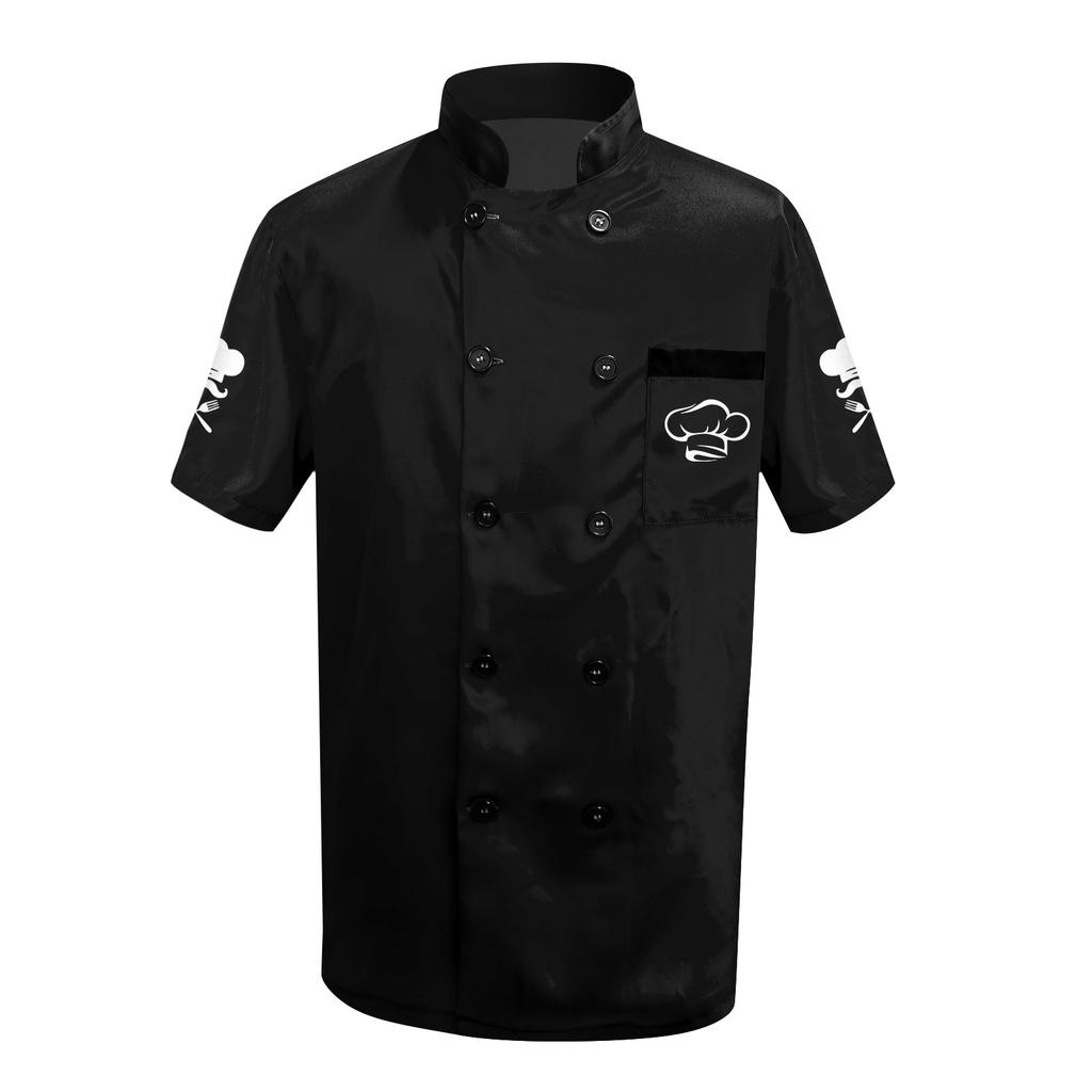 Chef Hat  Print - Men's Casual Short Sleeve Chef Dress