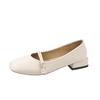 Mary Jane fairy with skirt small leather single shoes female new spring and autumn gentle flat bottom grandma ladle shoes gentle wind