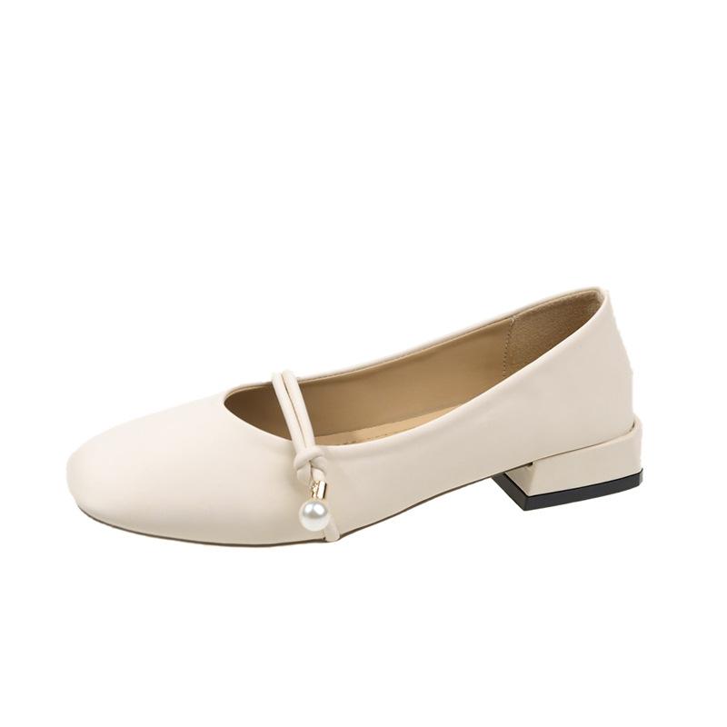 Mary Jane fairy with skirt small leather single shoes female new spring and autumn gentle flat bottom grandma ladle shoes gentle wind