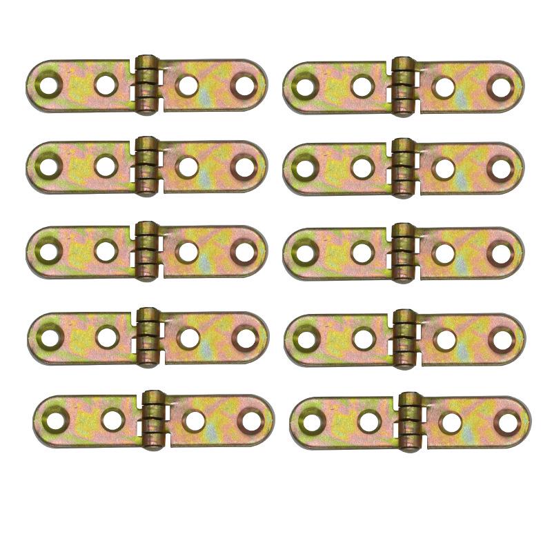 8-Piece 64mm Retro Colored Plating Foldable Cabinet Hinges for Wooden Box Furniture