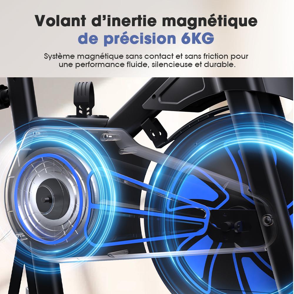 Indoor Cycling Bike iScooter QK116 6KG Flywheel Adjustable Resistance Magnetic Spin Bike LCD Screen Silent Belt