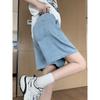 Tencel Loose Wide-Leg Maternity Denim Shorts - Mid-Length Summer Wear