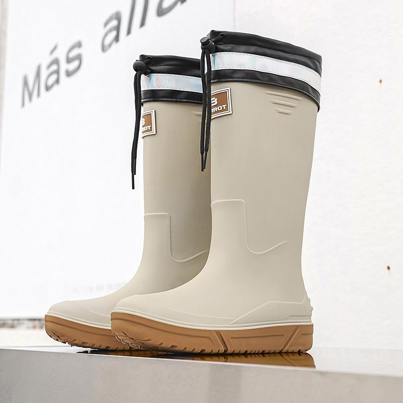 Tall men's rain shoes Medium tube rain boots Soft sole non-slip waterproof boots Rain shoes Outdoor thick-soled casual men's waterproof shoes