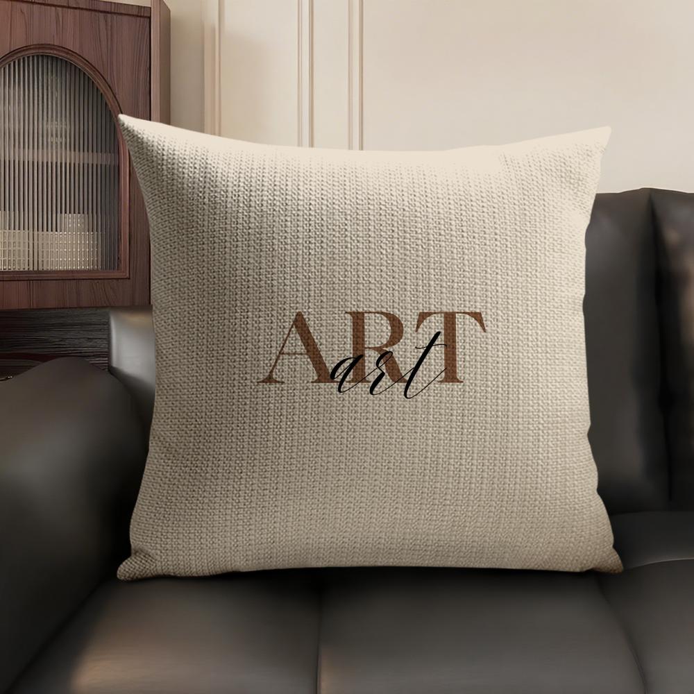 Simplicity Pattern Love Cushion Cover Natural Linen Organic Fabric DoubleSided Printing Sofa Home Decor Gift Pillow Case