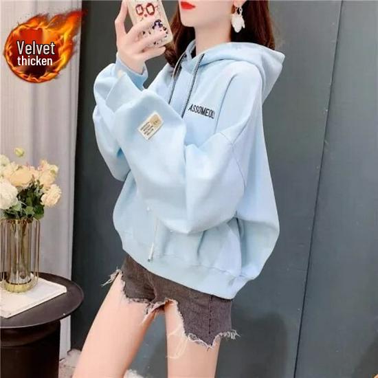 2026 Dames Plus Size Velours Hoodie - Trendy Herfst/Winter Losse Top Jas