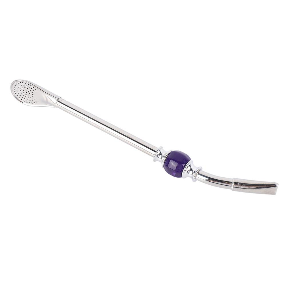 Filter Tip Stainless Steel Straw Spoon Drinking Filter Spoon Straw  For Gourd Drinking
