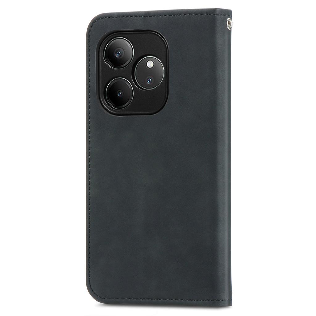 For Realme GT 6 5G Case Skin Touch Feeling Leather Phone Cover Magnetic Absorption