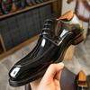 Shoes Men's Business Dress Leather Shoes Men's Shiny Leather Round Head Men's Shoes