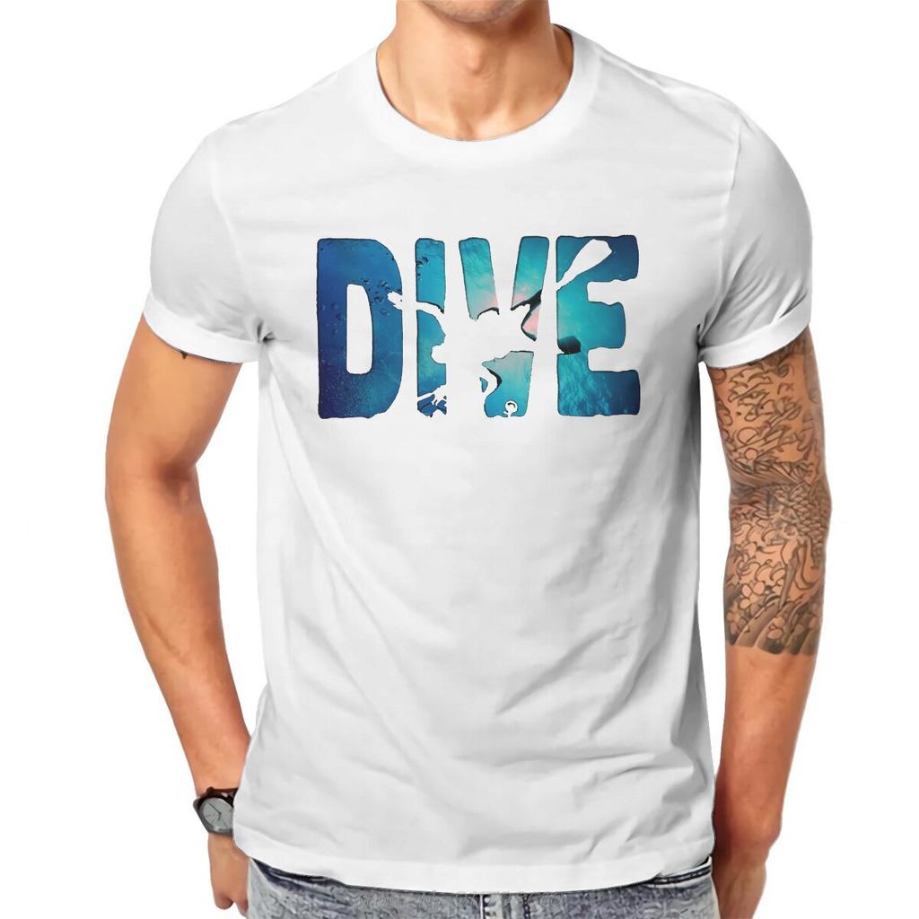 Diver In The Deep Water Hipster TShirt Dive Scuba Diving Men Graphic Cotton Tops T Shirt Oversized T-shirt Streetwear