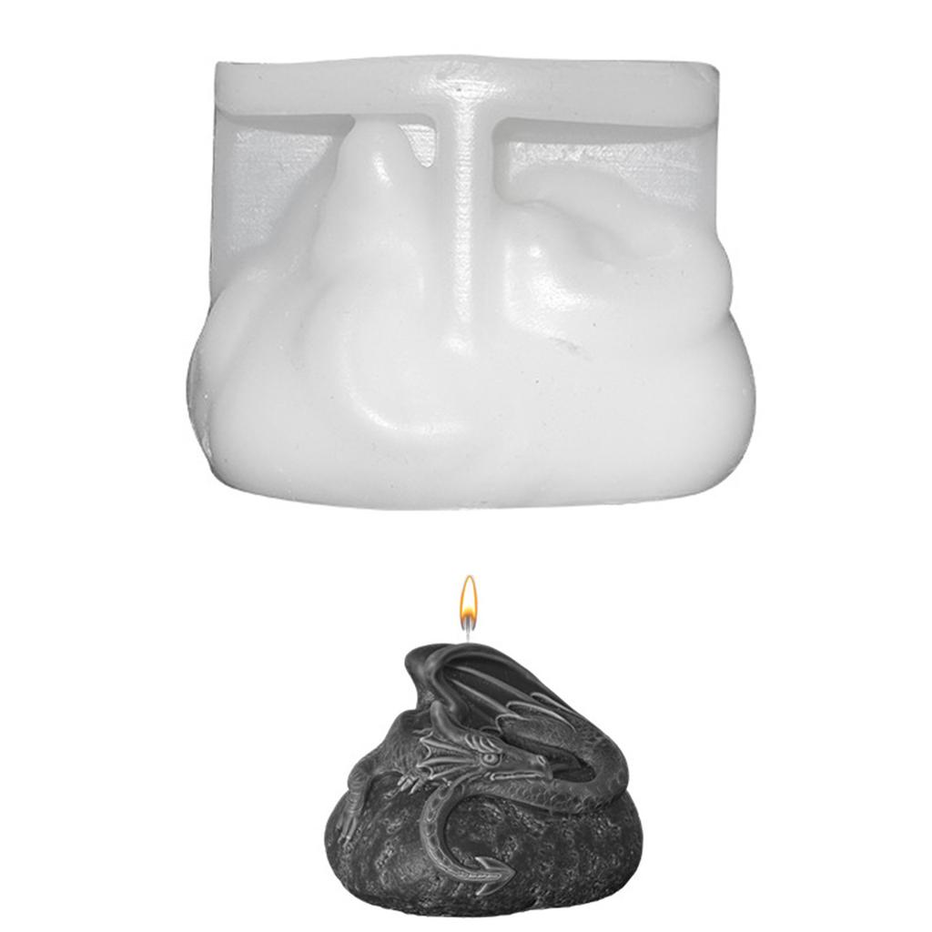 Durable 3D Dragon Candle Mold Reusable Animal Scented Candle Silicone Mold for DIY Aromatherapys Fragrant Candle Molds