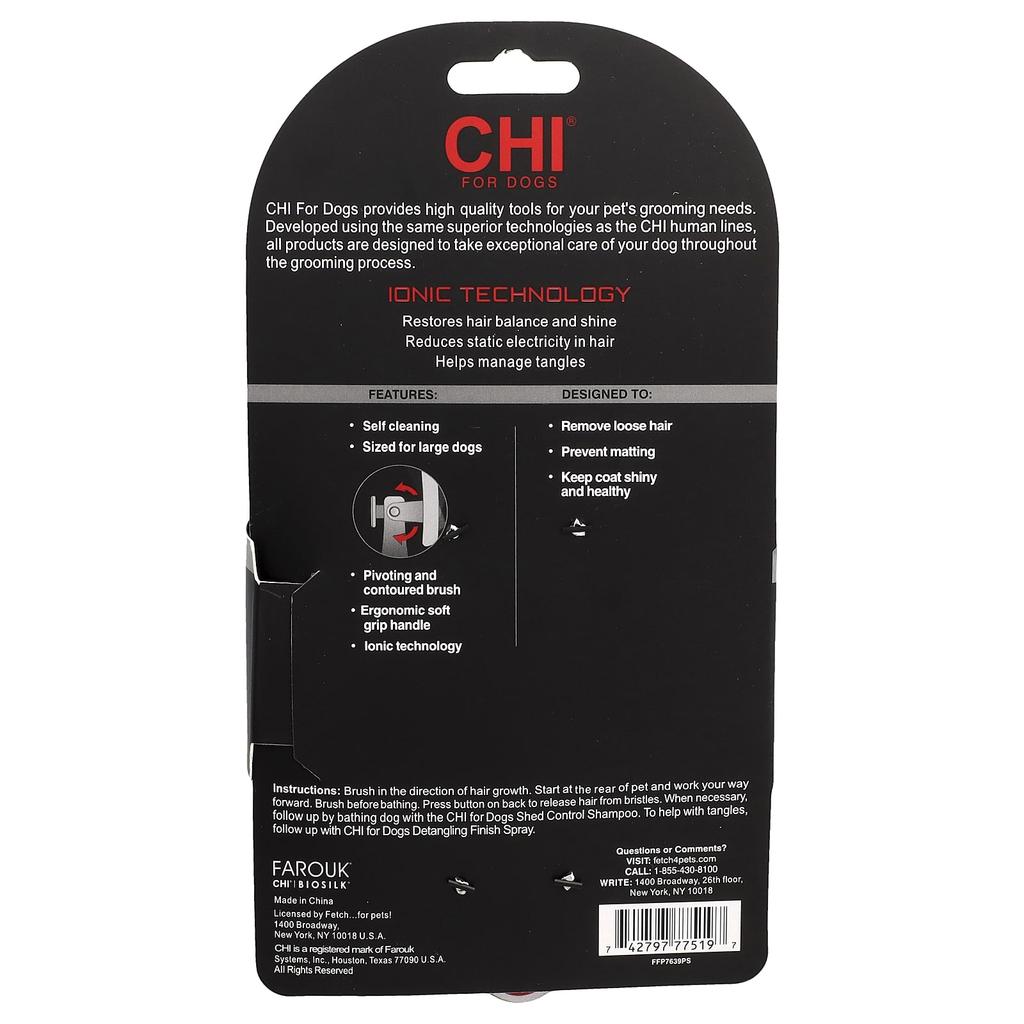 CHI for Dogs, Self-Cleaning Slicker Brush, Large, 1 Count