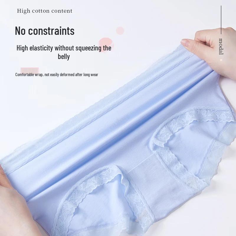 GUJIN Women's Seamless Modal Mid-Rise Briefs 3-Pack