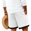 Men's Casual Stylish Striped Multi-color Five-pocket Pants / Men's Drawstring Breathable Beach Shorts