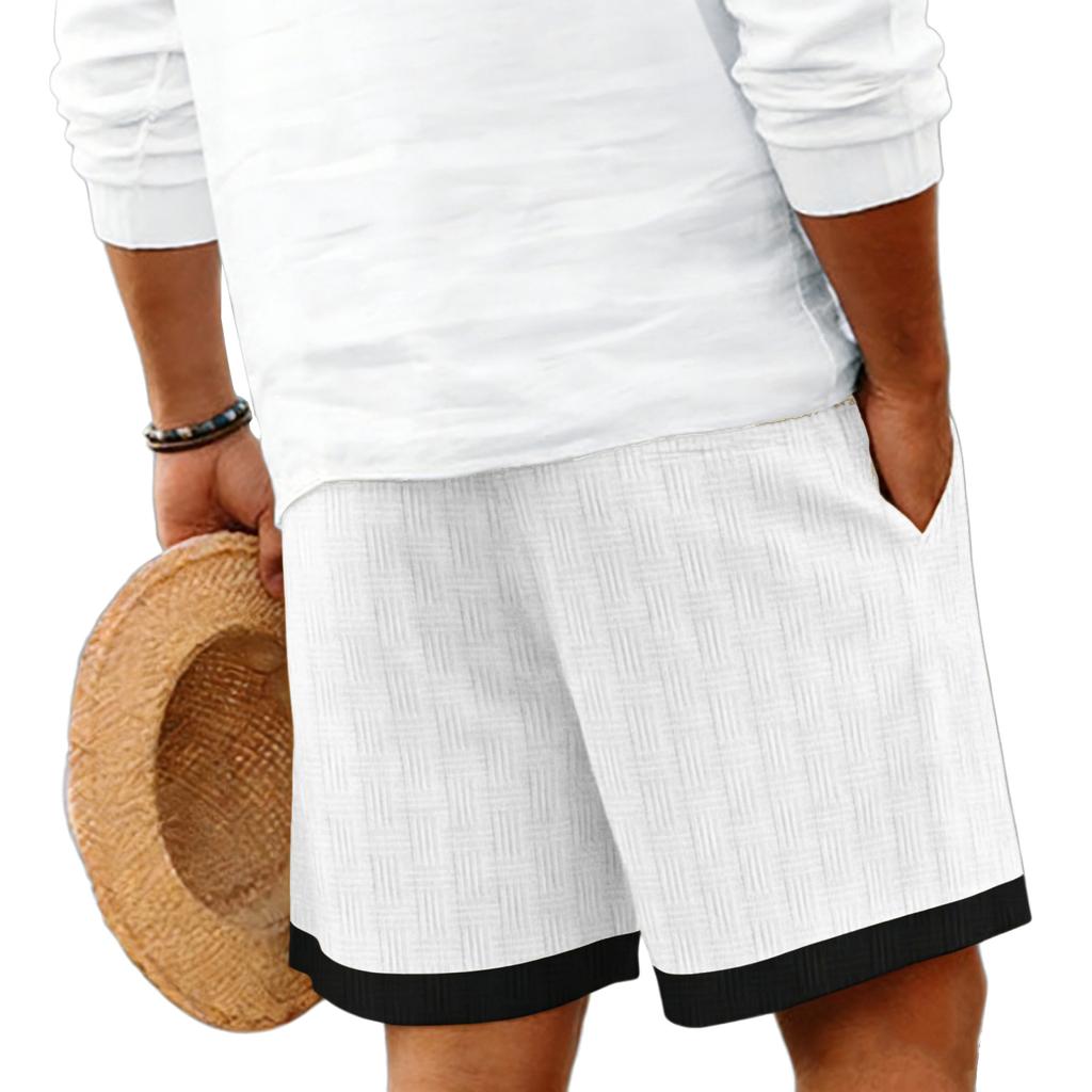 Men's Casual Stylish Striped Multi-color Five-pocket Pants / Men's Drawstring Breathable Beach Shorts