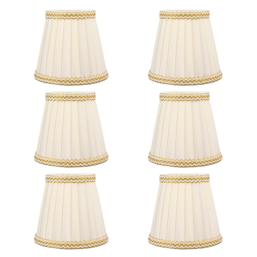 6Pcs Small Lamp Shade Clip On Drum Lampshade Cloth for Chandelier Candle Bulbs Lighting Accessories
