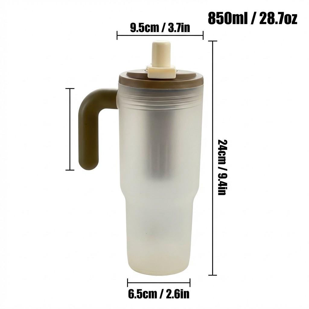 Transparent Plastic Water Bottle With Straw&Strainer Travel Sport Portable Drinking Bottle Large Capacity Heat-resistant Tumbler