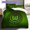 Custom Name VfL Wolfsburg Pattern Bedding Quilt Set  Home Decoration  Gift (1 * Duvet Cover + 2 * Pillowcase  Without Core)