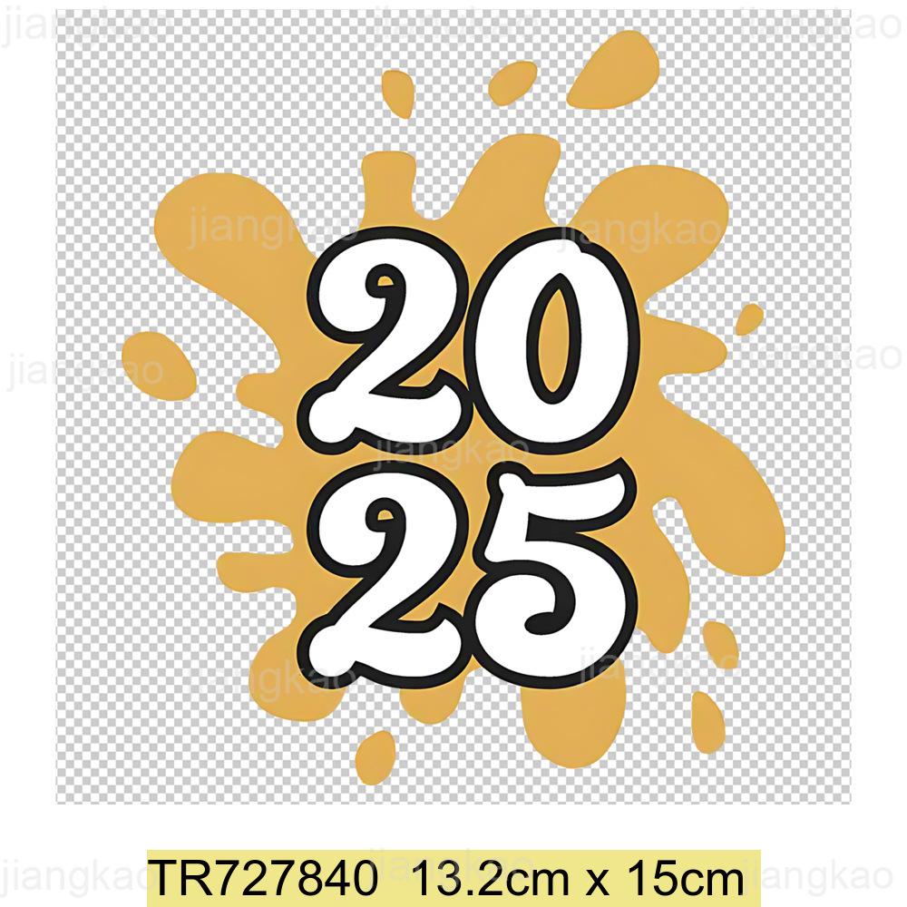 2025 New Year Patch for Clothing Iron-On Transfers for T-Shirt DIY Sticker Hello 2025 New Year Patch Heat Transfer Sticker