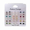 18-Piece Geometric and Pearl Stud Earring Set - Trendy European & American Style
